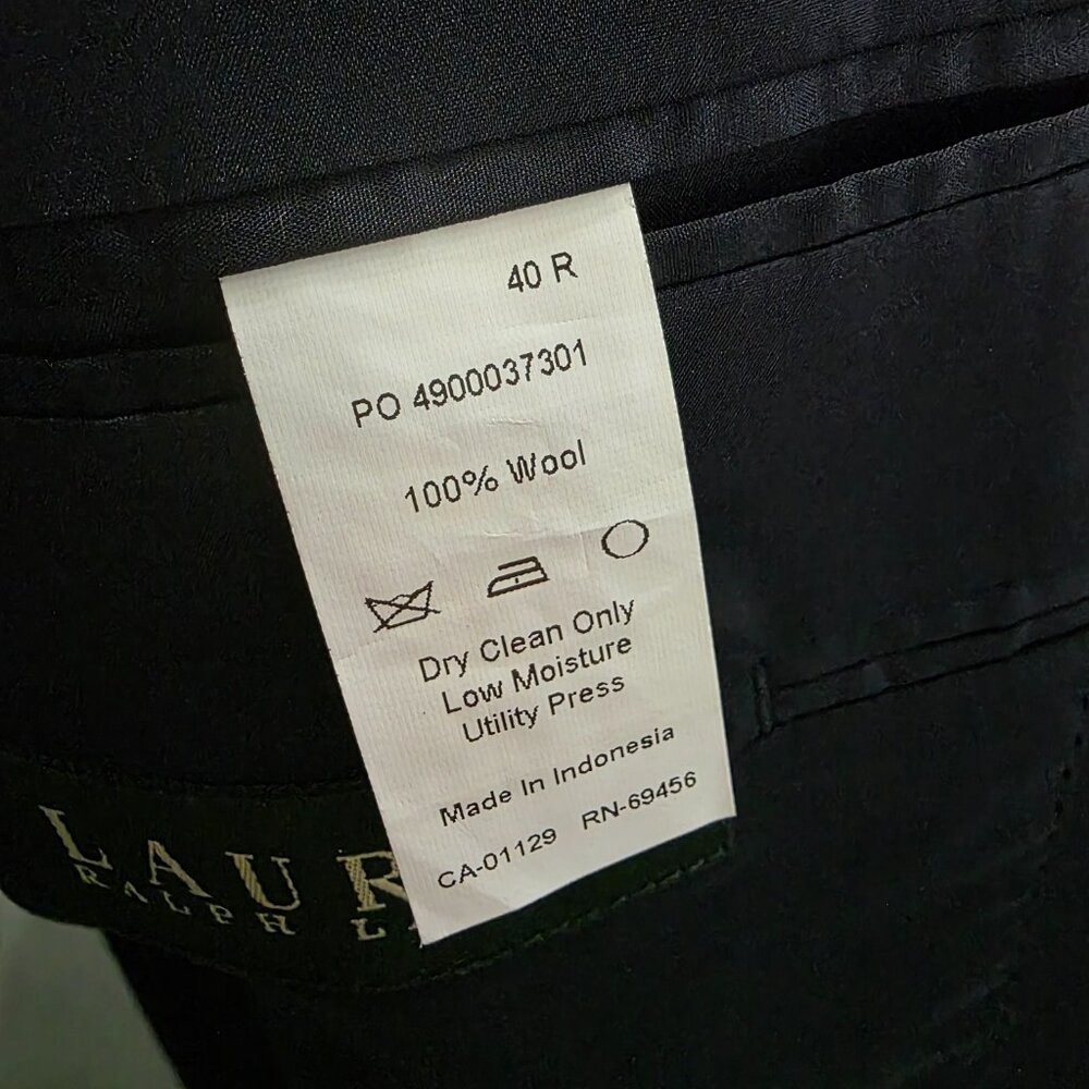 Ralph Lauren 40R Gray Blazer Sport Coat Jacket 2-Button Solid Y340 - Picture 10 of 11
